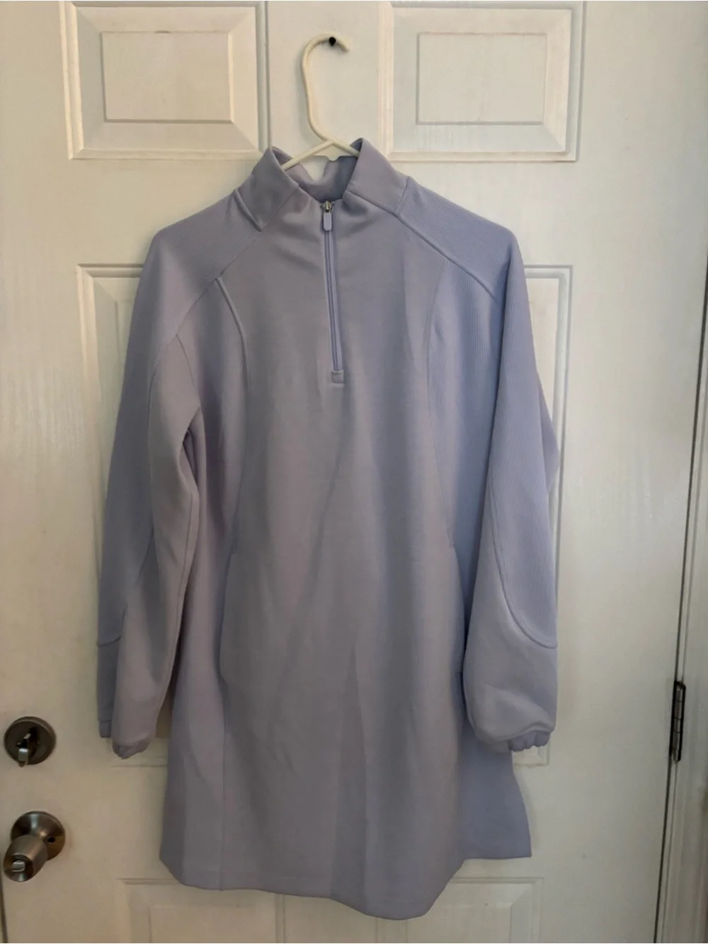 Light Lavender Quarter-Zip Pullover Dress